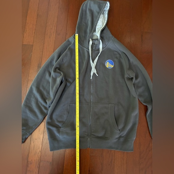 Antigua Victory NBA Golden State Warriors Charcoal Full Zip Hoodie Size XL grey - Picture 3 of 10